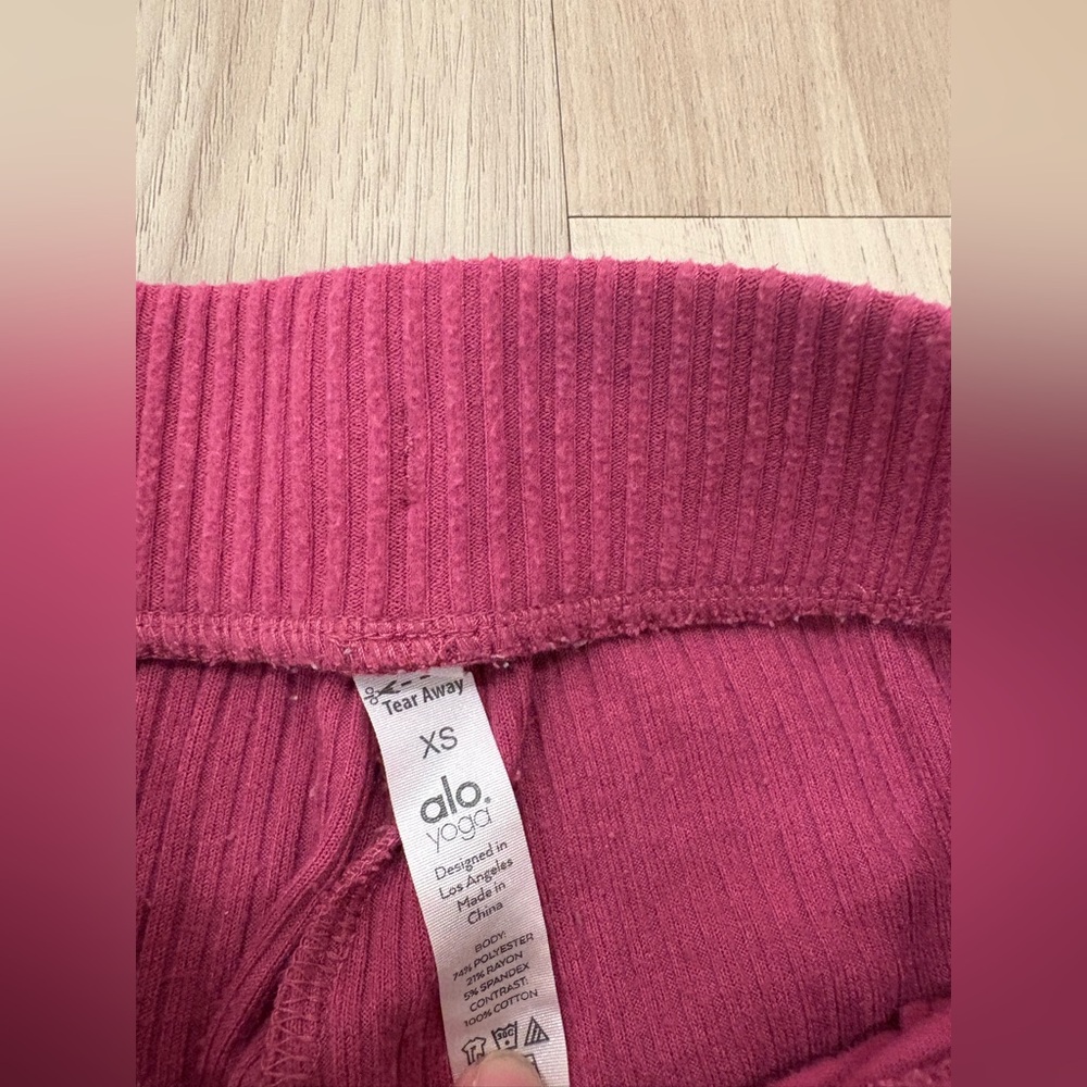 ALO Yoga Ribbed Track Joggers in Pink - Picture 5 of 13
